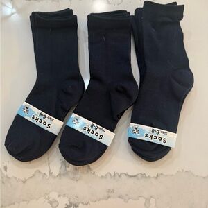 9 Pack Navy Blue Socks for Kids, Size 6-8, Shoe Size 10-13